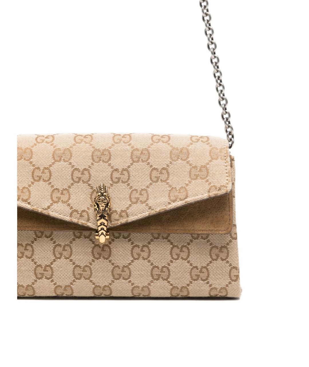 GUCCI Бежевая тканевая сумка через плечо, фото 4