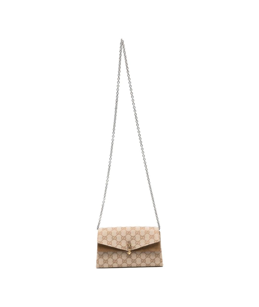 GUCCI Бежевая тканевая сумка через плечо, фото 1