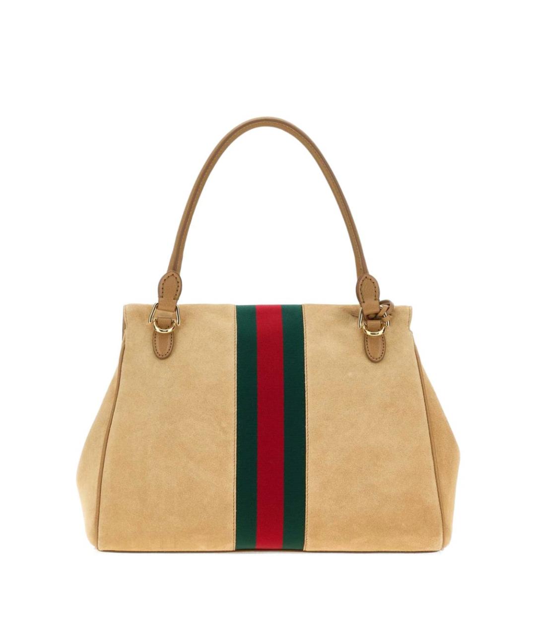 GUCCI Бежевая замшевая сумка с короткими ручками, фото 3