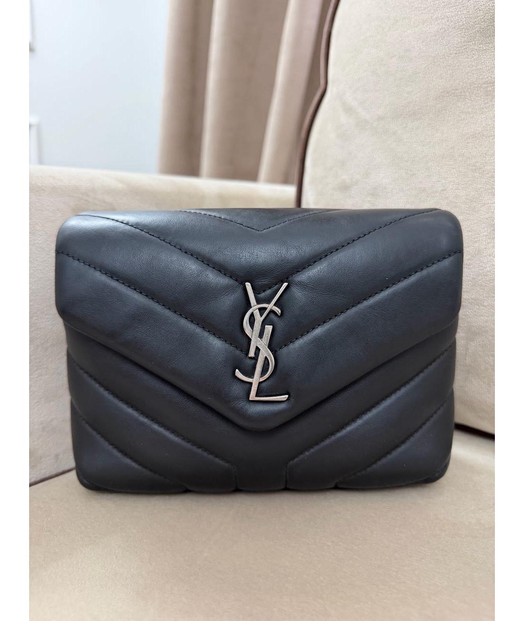 SAINT LAURENT Черная кожаная сумка через плечо, фото 8