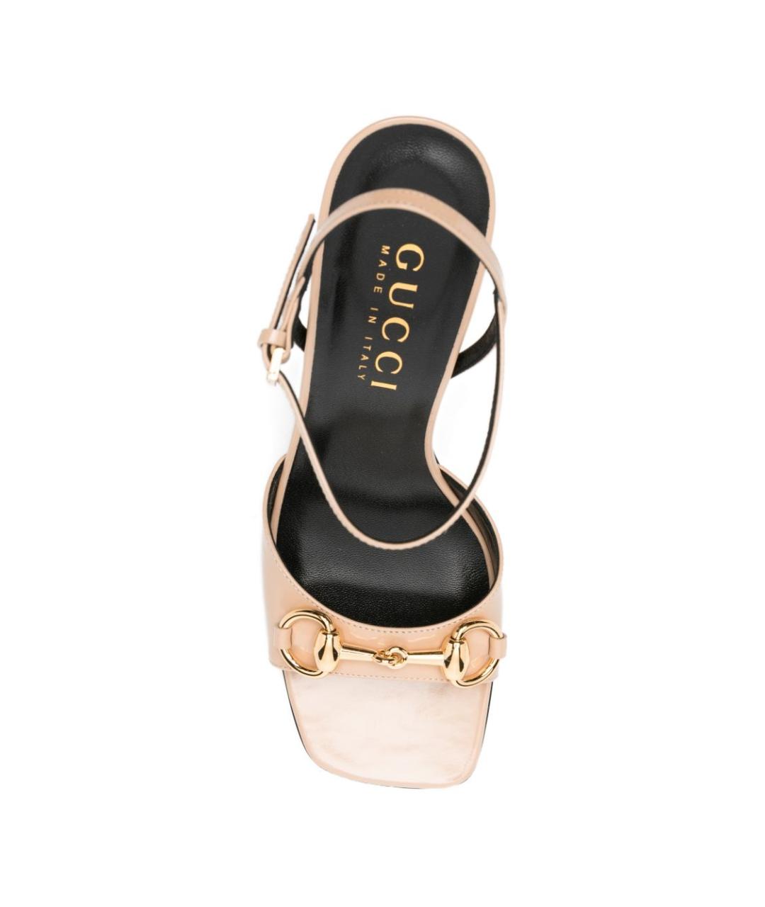 GUCCI Розовые кожаные босоножки, фото 4
