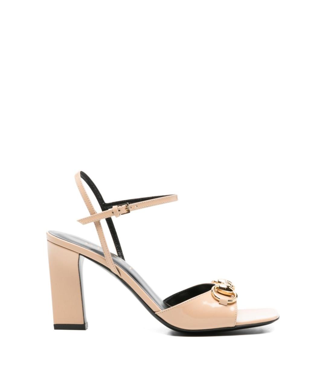 GUCCI Розовые кожаные босоножки, фото 1