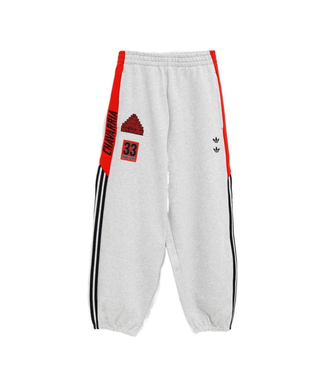 ADIDAS Серые хлопковые повседневные брюки, фото 1