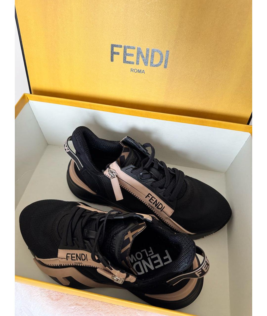 FENDI Черные кроссовки, фото 7