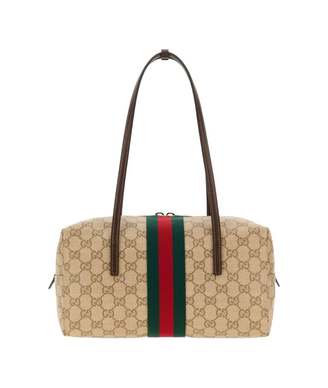 GUCCI Бежевая тканевая сумка через плечо, фото 2