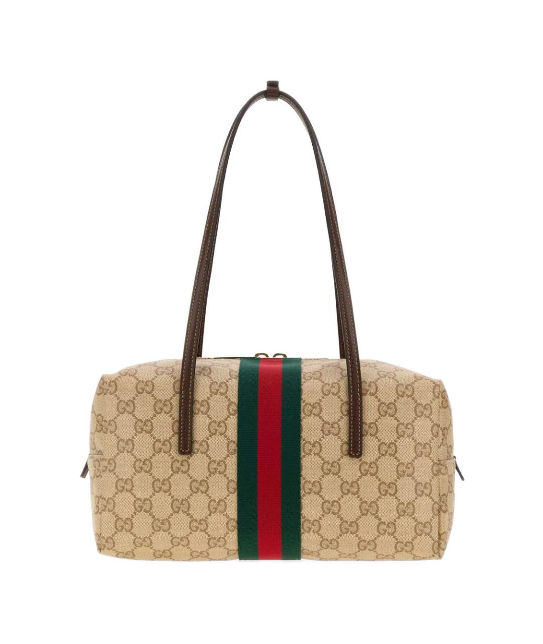 GUCCI Бежевая тканевая сумка через плечо, фото 1