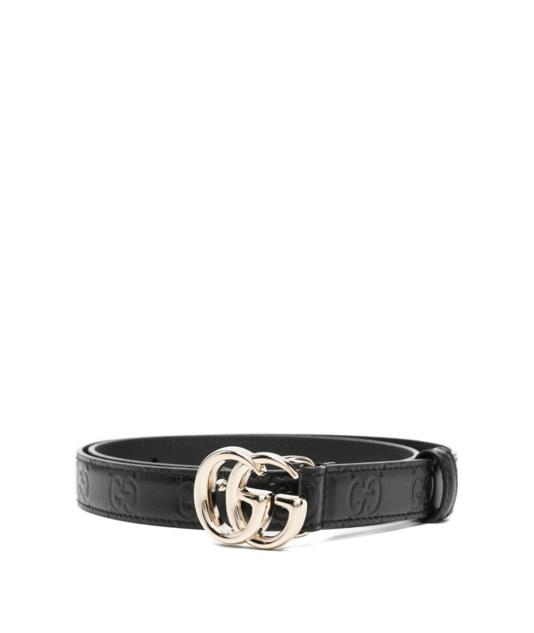 GUCCI Черный кожаный ремень, фото 1