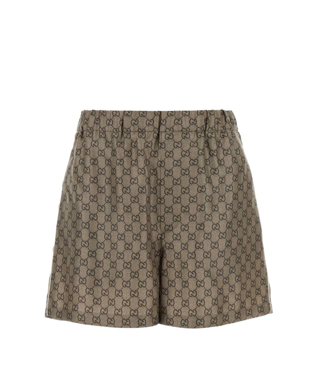 GUCCI Бежевые шелковые шорты, фото 1