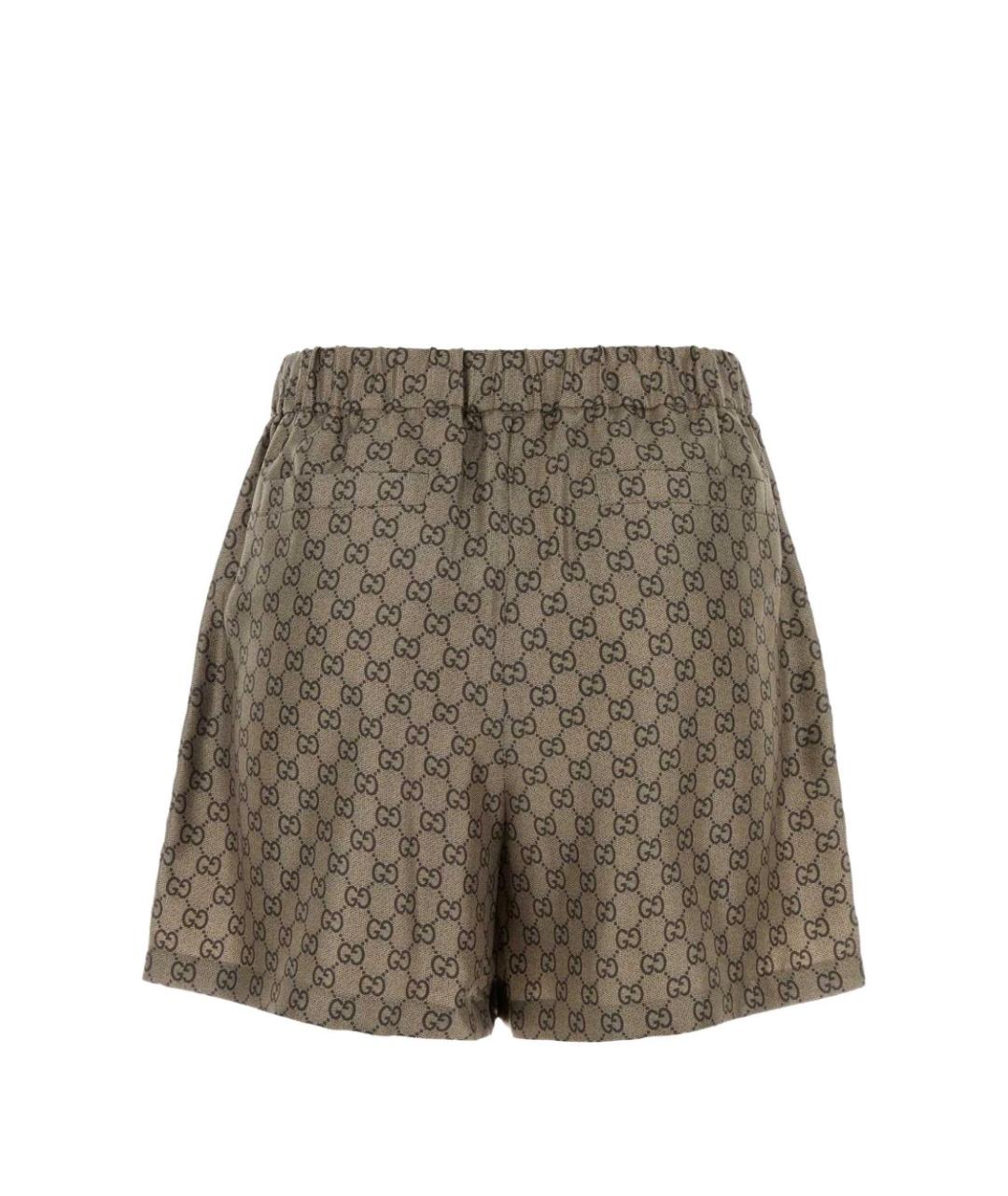 GUCCI Бежевые шелковые шорты, фото 2