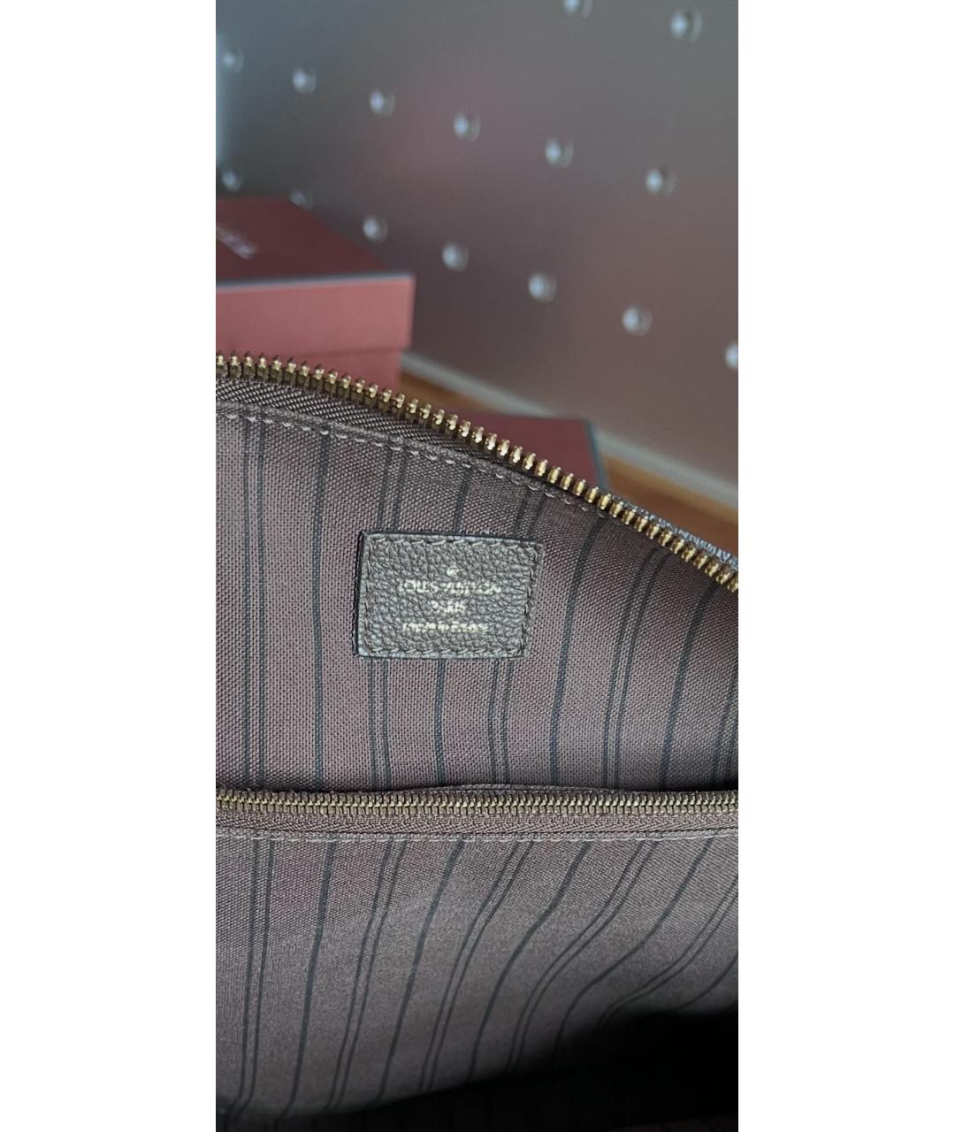 LOUIS VUITTON Серая кожаная сумка тоут, фото 5