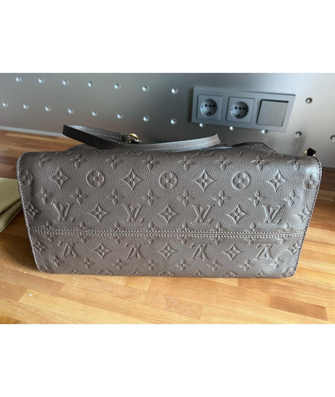 LOUIS VUITTON Серая кожаная сумка тоут, фото 2