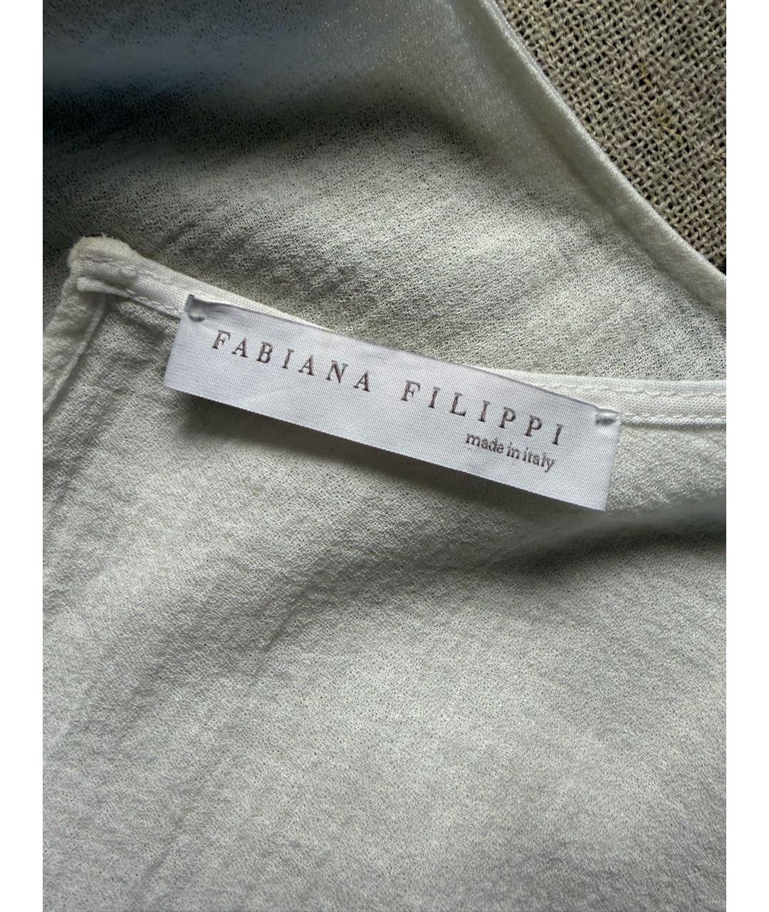 FABIANA FILIPPI Белая шелковая футболка, фото 3