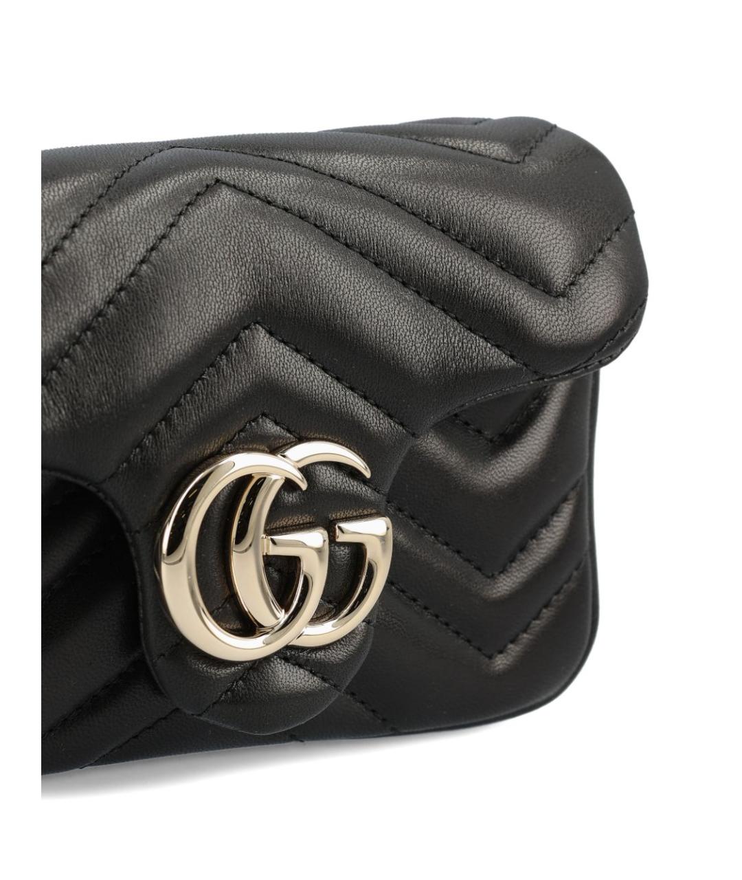 GUCCI Черная кожаная сумка через плечо, фото 4