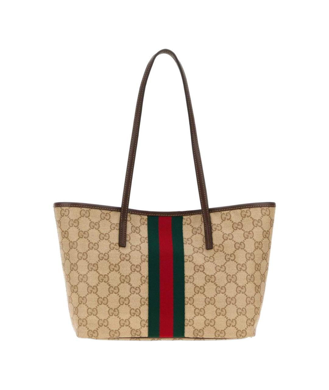 GUCCI Бежевая тканевая сумка тоут, фото 1