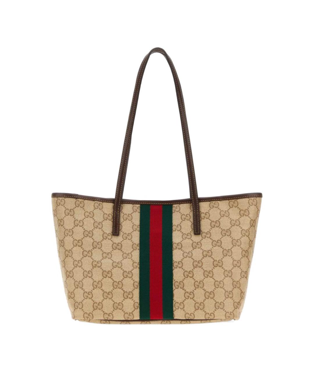 GUCCI Бежевая тканевая сумка тоут, фото 2