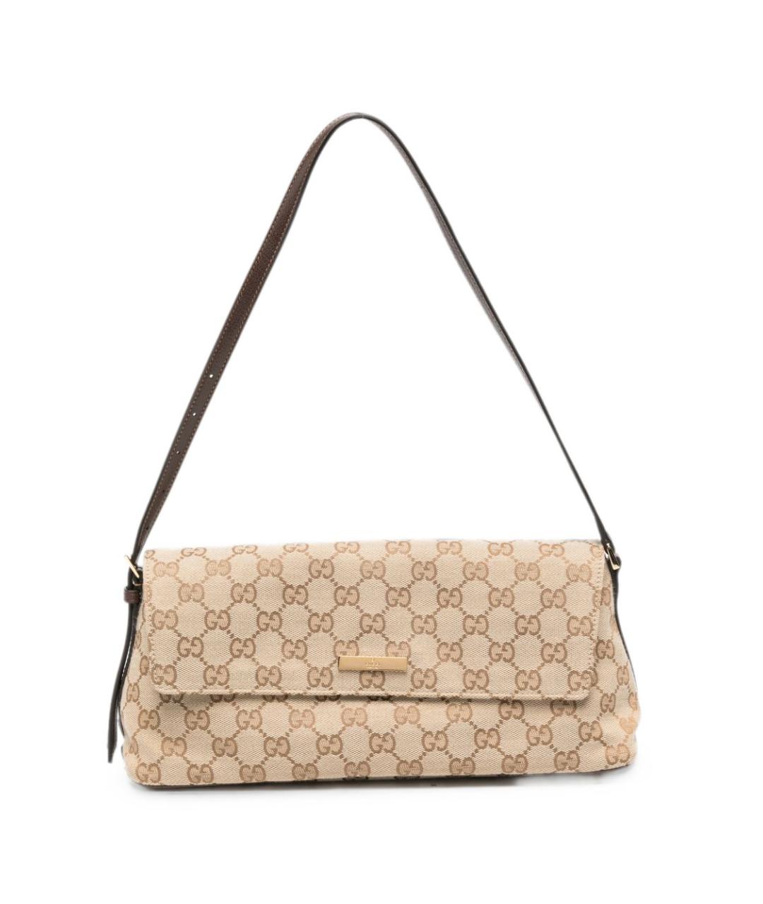 GUCCI Бежевая тканевая сумка через плечо, фото 1