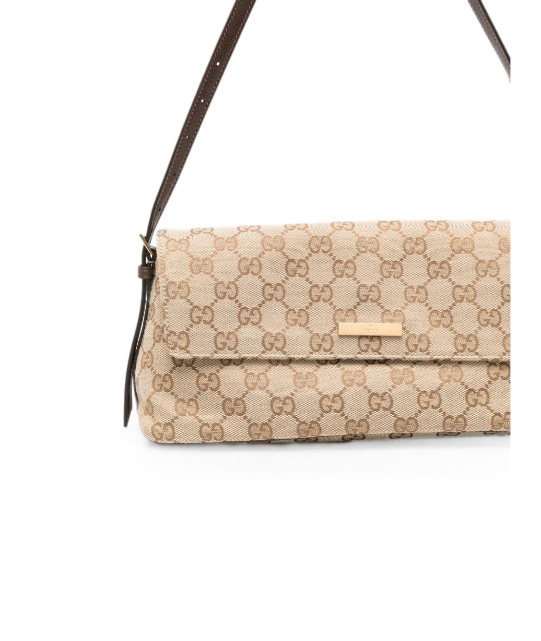 GUCCI Бежевая тканевая сумка через плечо, фото 5