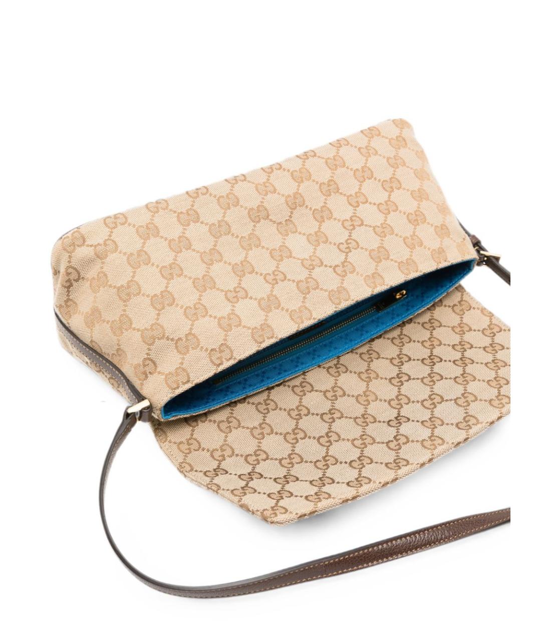 GUCCI Бежевая тканевая сумка через плечо, фото 3