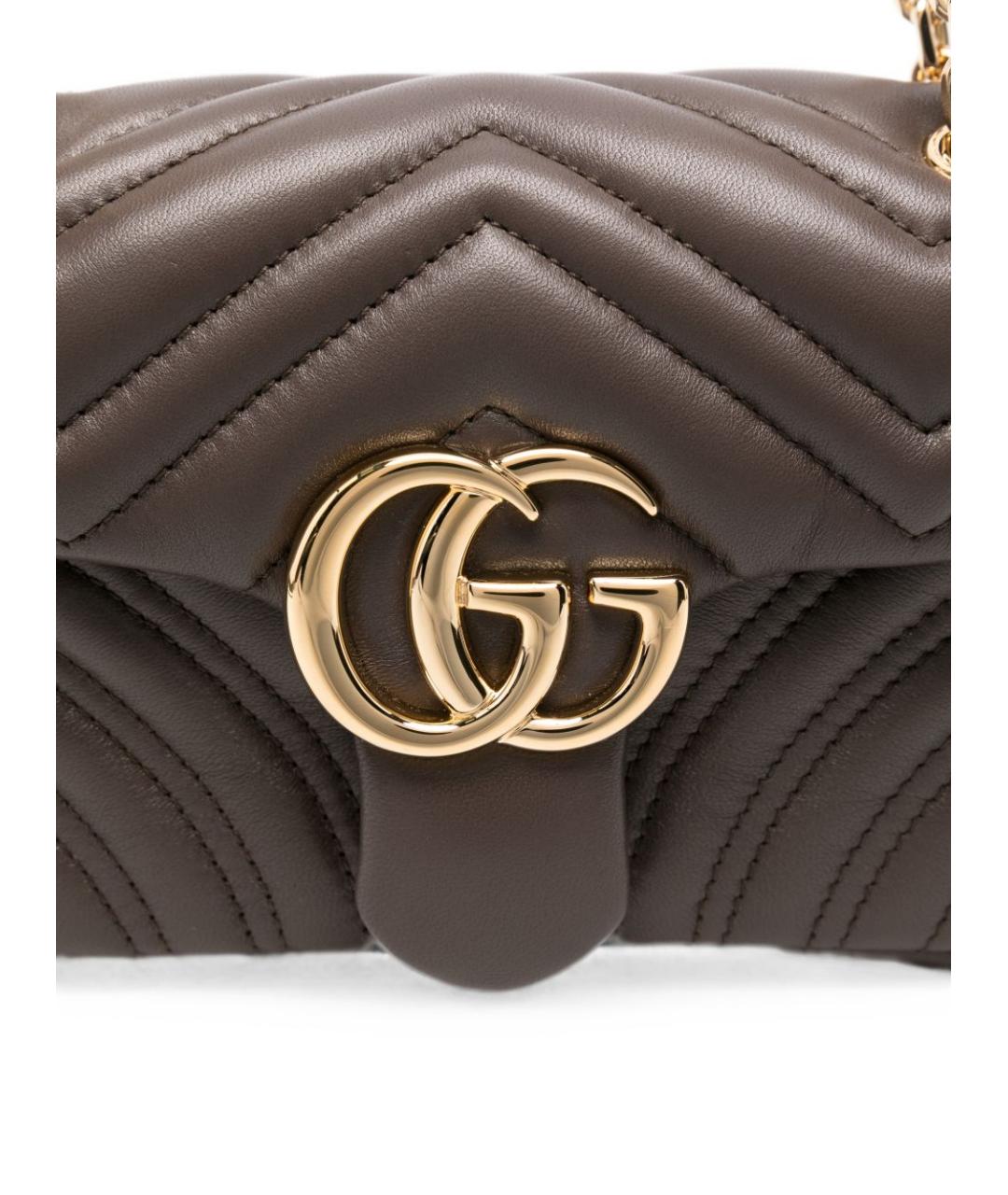 GUCCI Коричневая кожаная сумка через плечо, фото 3