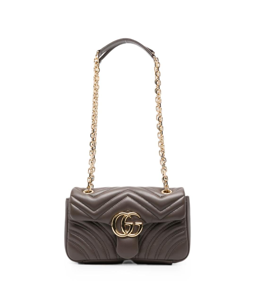 GUCCI Коричневая кожаная сумка через плечо, фото 1