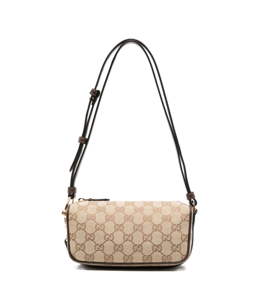 GUCCI Бежевая тканевая сумка через плечо, фото 1