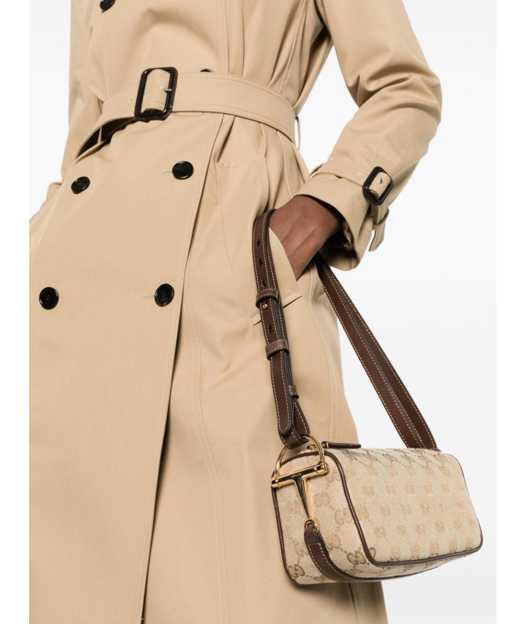 GUCCI Бежевая тканевая сумка через плечо, фото 2