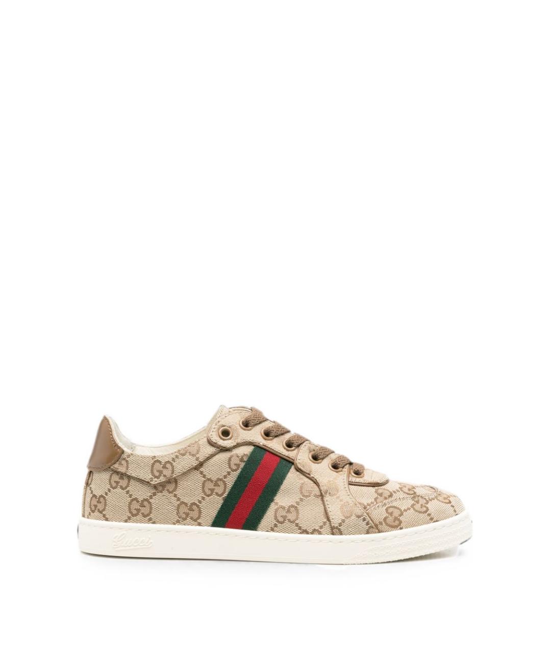 GUCCI Бежевые кеды, фото 1