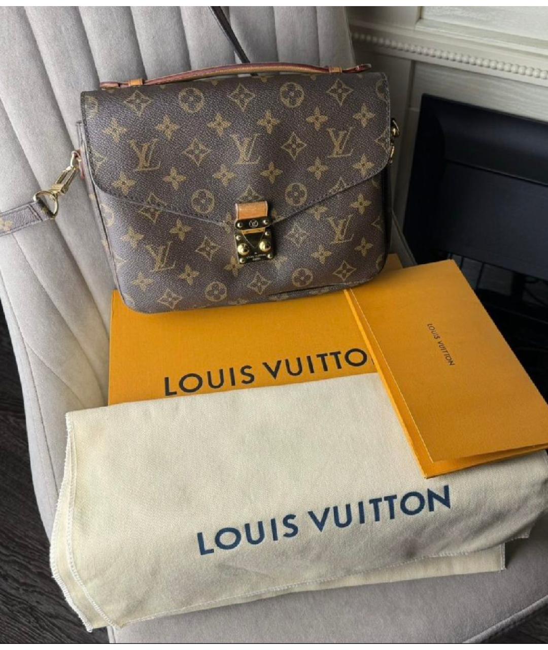 LOUIS VUITTON Коричневая сумка через плечо из искусственной кожи, фото 9