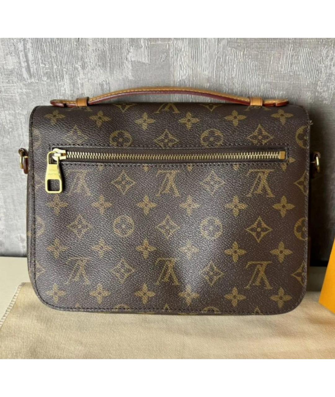 LOUIS VUITTON Коричневая сумка через плечо из искусственной кожи, фото 3