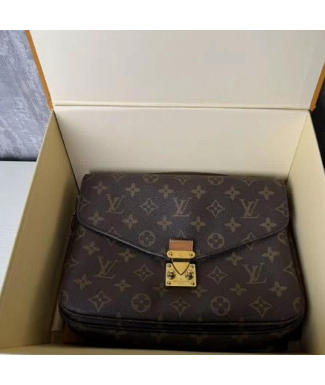 LOUIS VUITTON Коричневая сумка через плечо из искусственной кожи, фото 4