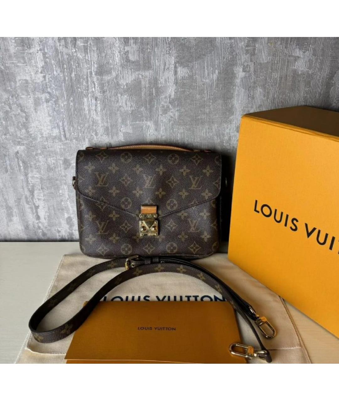 LOUIS VUITTON Коричневая сумка через плечо из искусственной кожи, фото 10