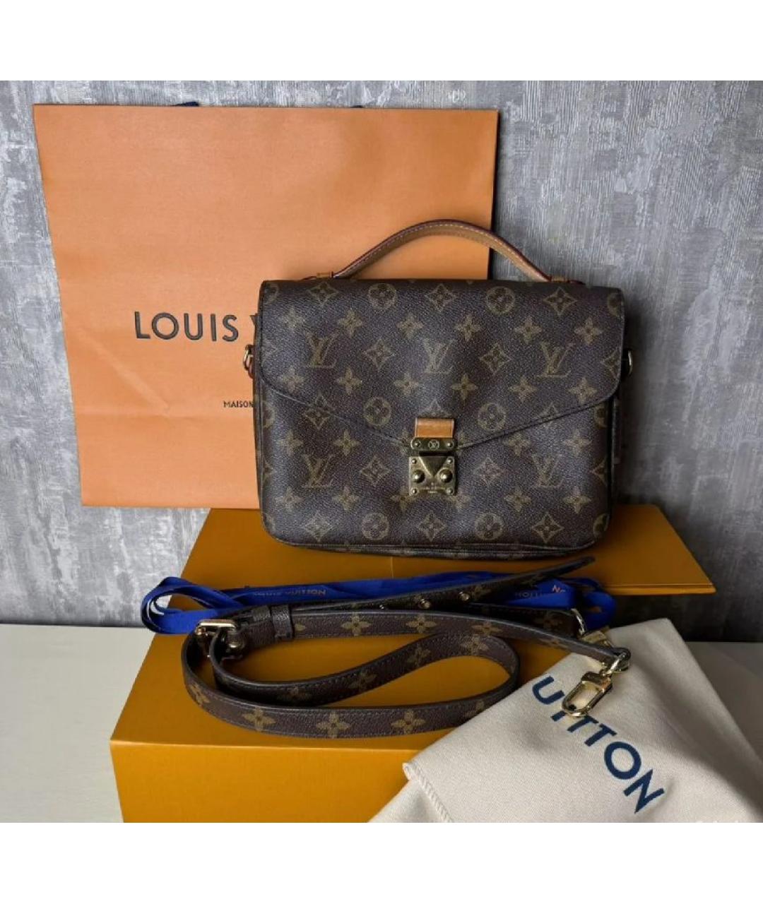 LOUIS VUITTON Коричневая сумка через плечо из искусственной кожи, фото 2