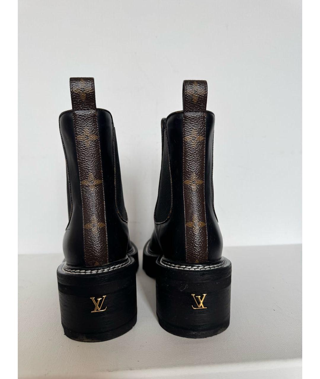 LOUIS VUITTON Черные кожаные ботинки, фото 4
