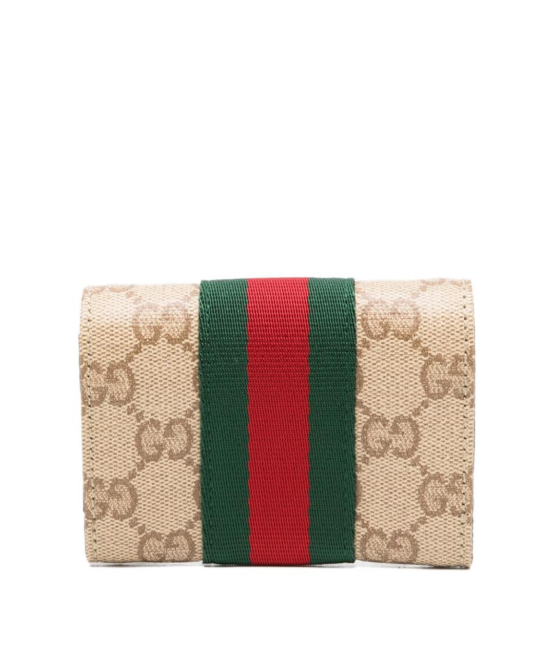 GUCCI Бежевый полиуретановый кошелек, фото 3