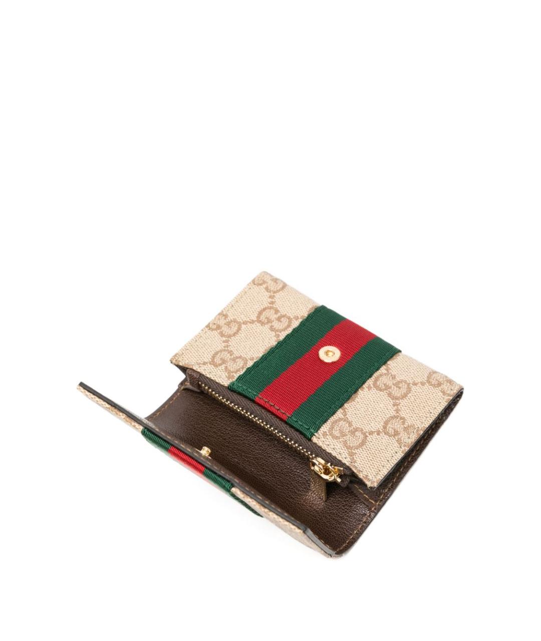 GUCCI Бежевый полиуретановый кошелек, фото 2