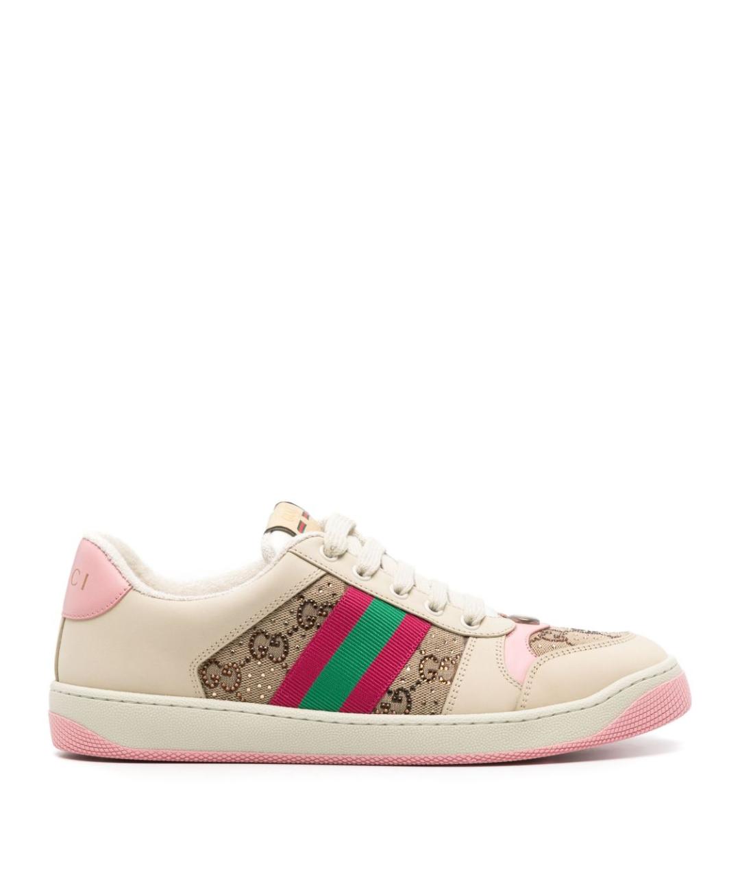 GUCCI Розовые текстильные кеды, фото 1