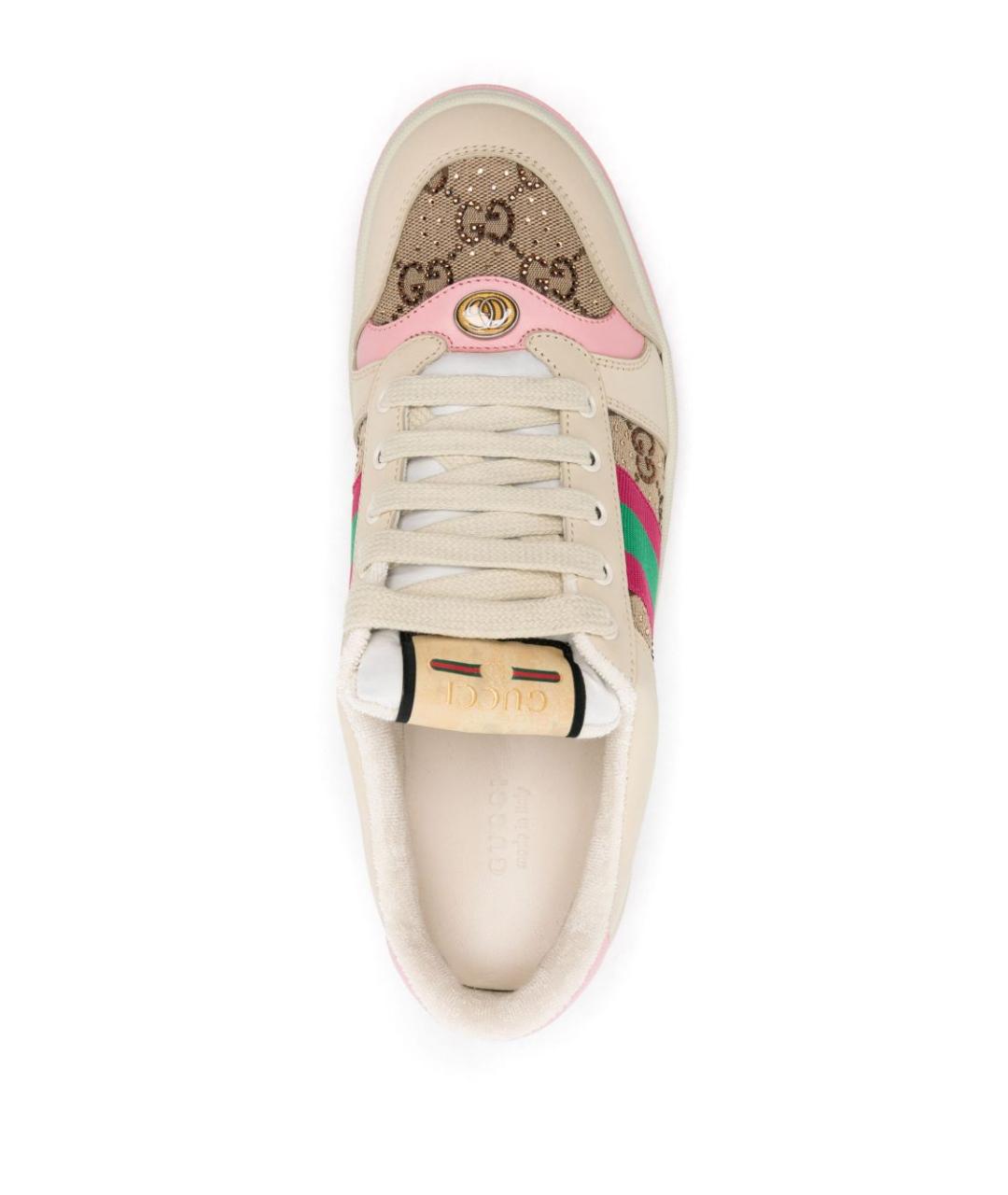 GUCCI Розовые текстильные кеды, фото 2