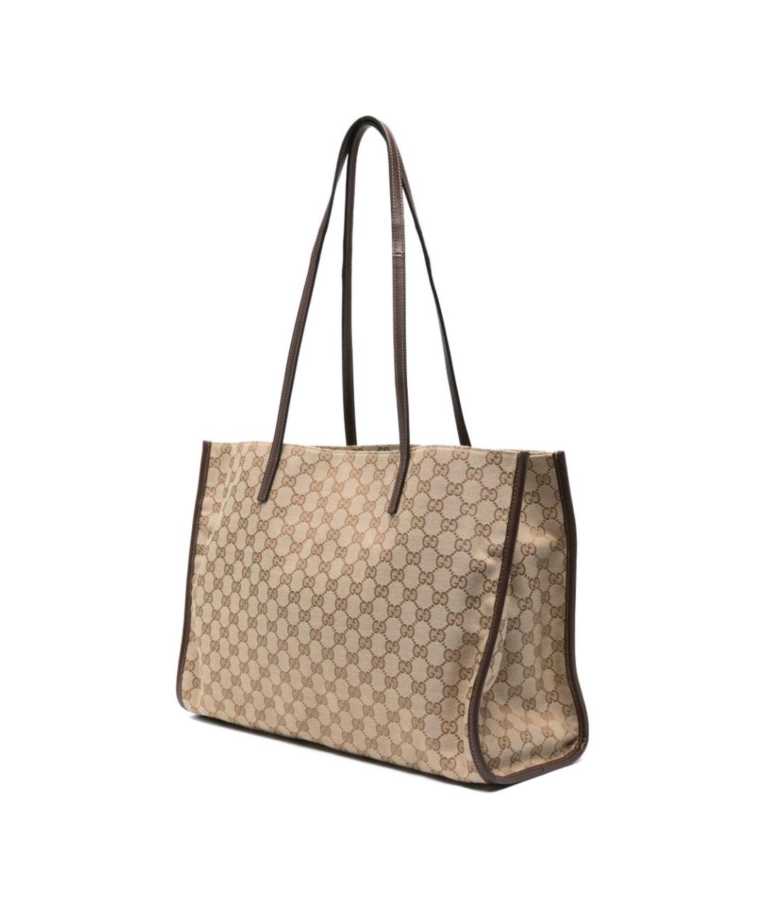 GUCCI Бежевая тканевая сумка тоут, фото 2