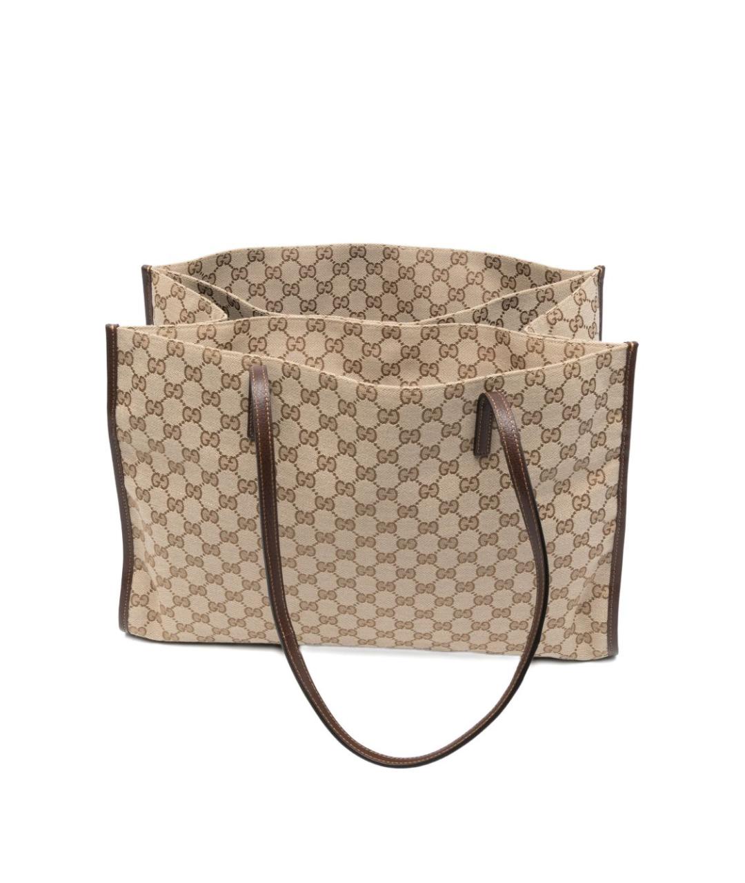 GUCCI Бежевая тканевая сумка тоут, фото 3
