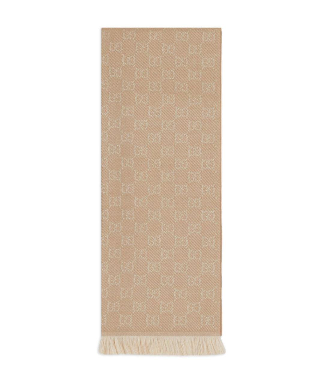 GUCCI Бежевый шерстяной шарф, фото 1