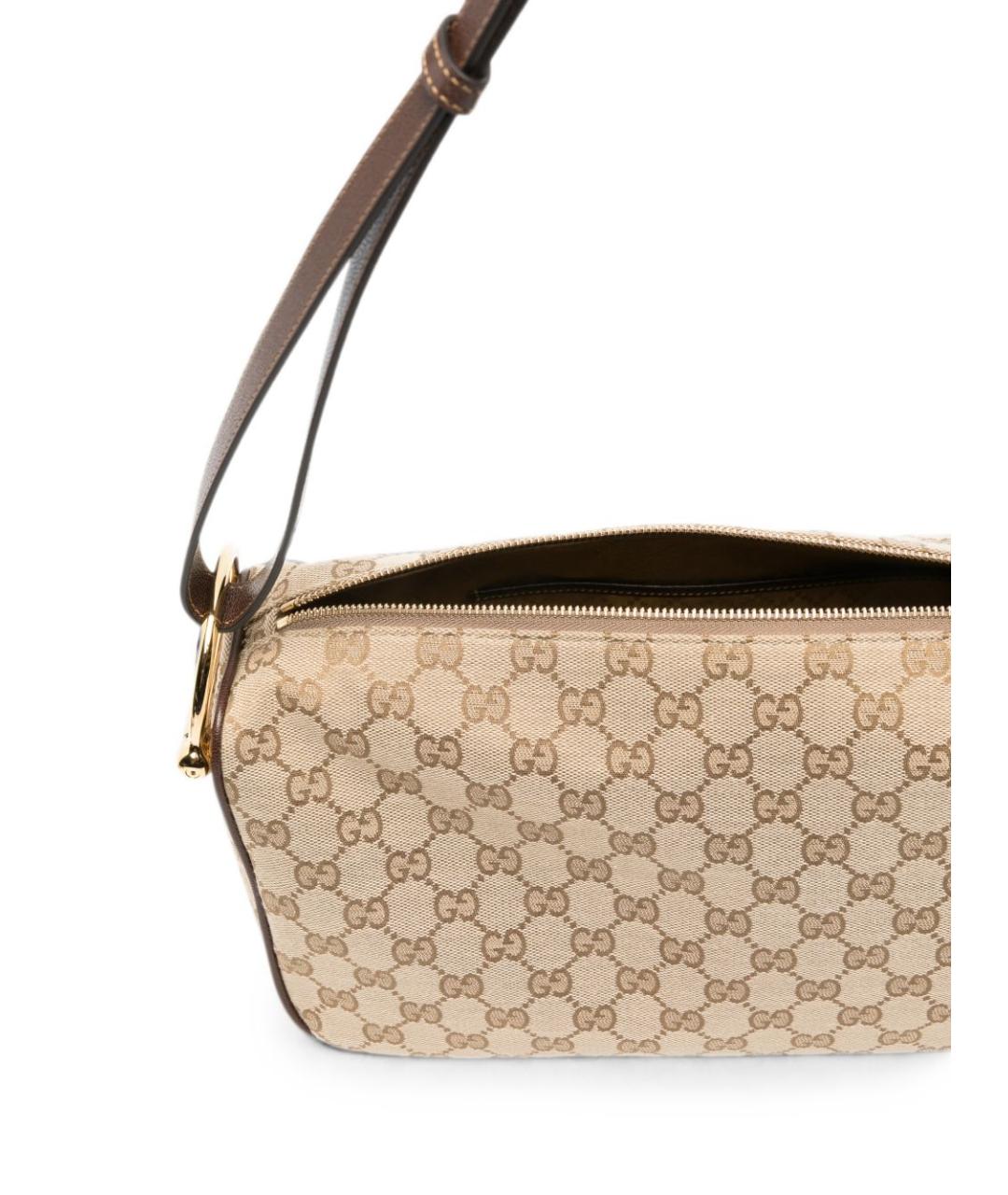GUCCI Бежевая тканевая сумка через плечо, фото 5