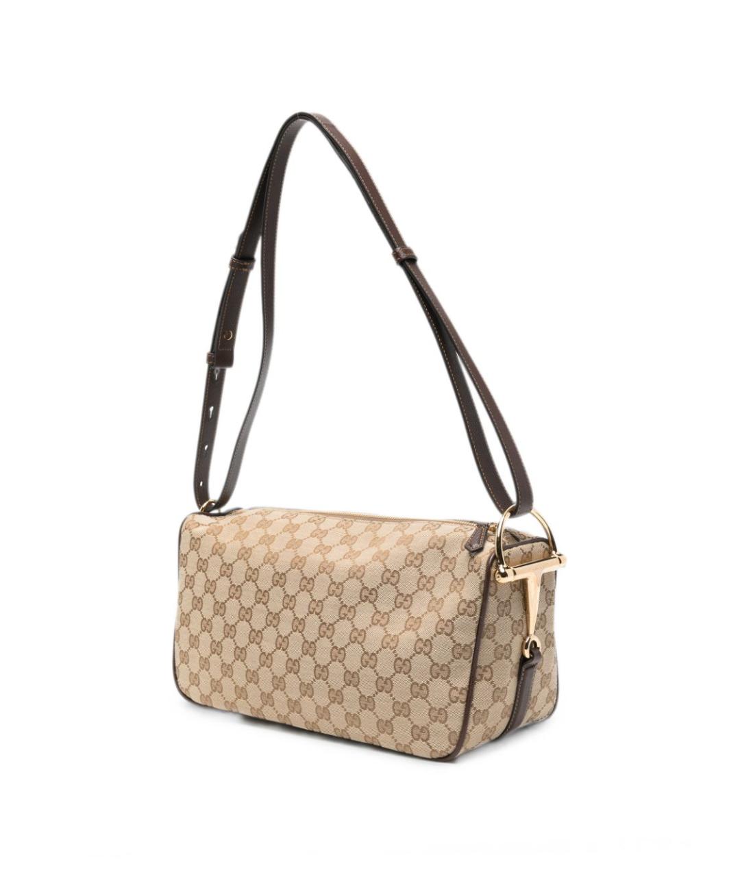 GUCCI Бежевая тканевая сумка через плечо, фото 2