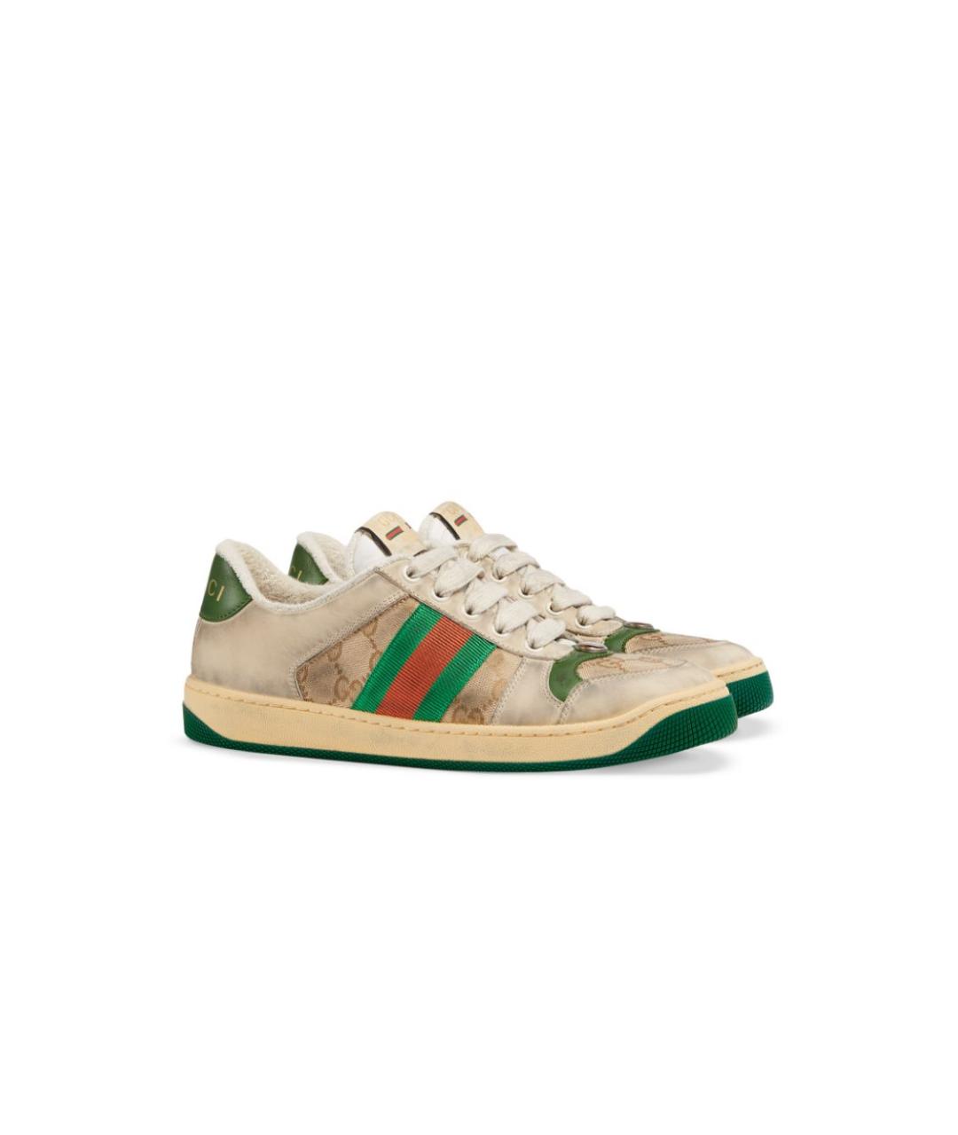 GUCCI Бежевые текстильные кроссовки, фото 6