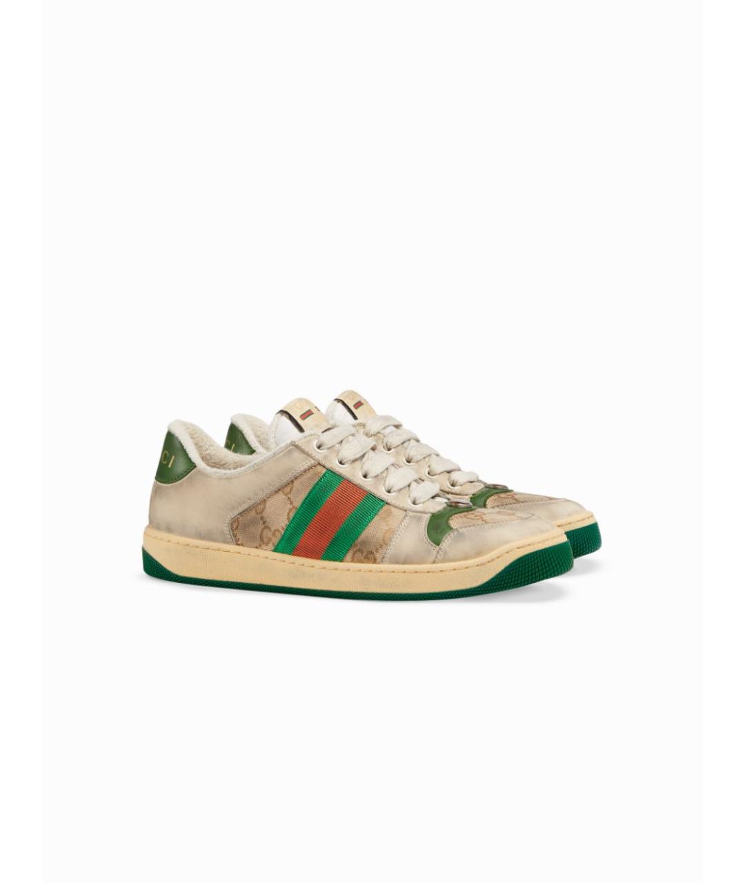 GUCCI Бежевые текстильные кроссовки, фото 8