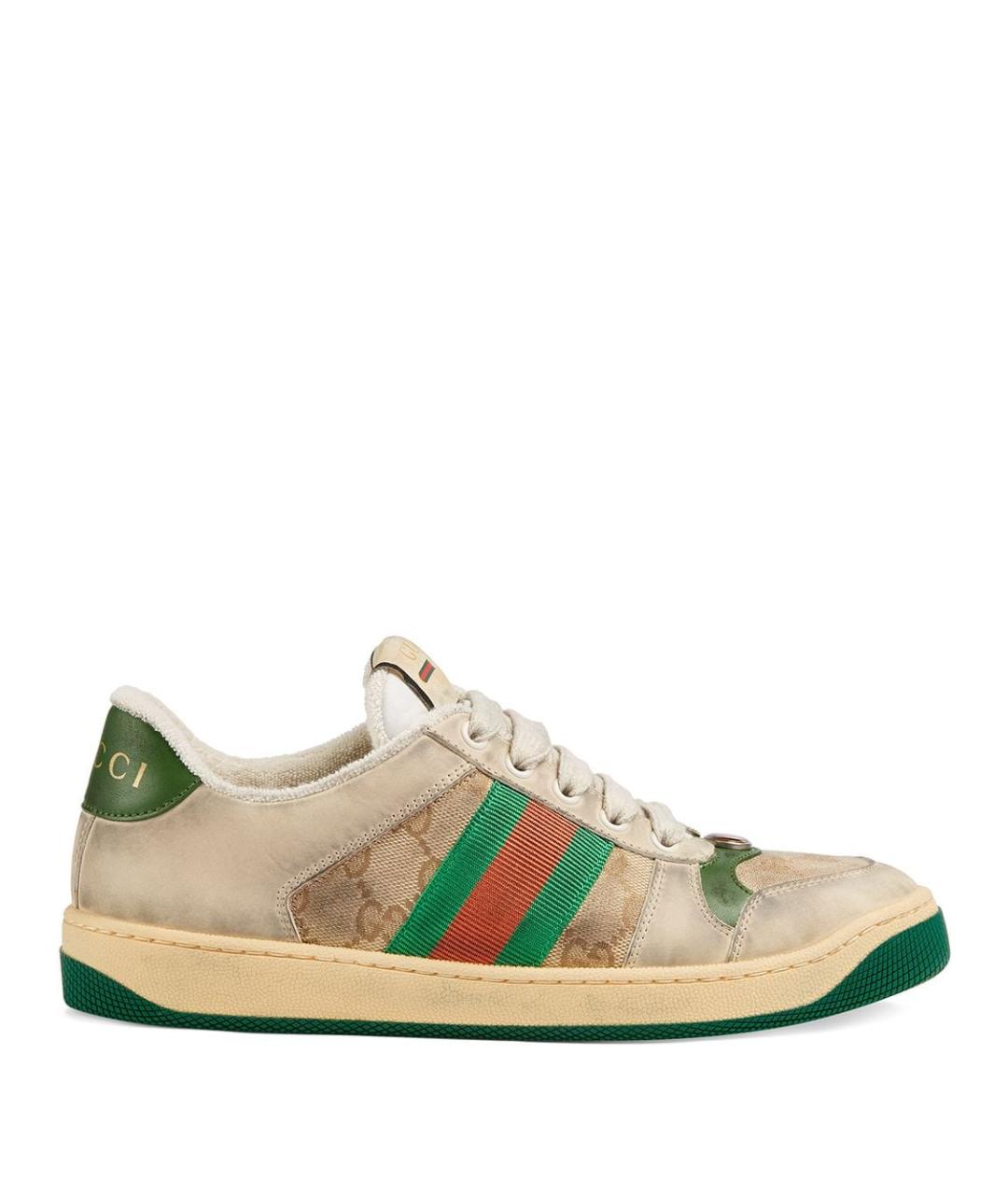 GUCCI Бежевые текстильные кроссовки, фото 1