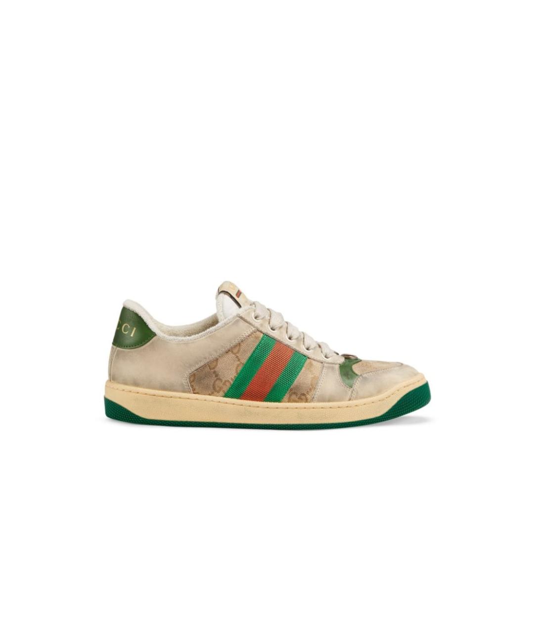GUCCI Бежевые текстильные кроссовки, фото 5