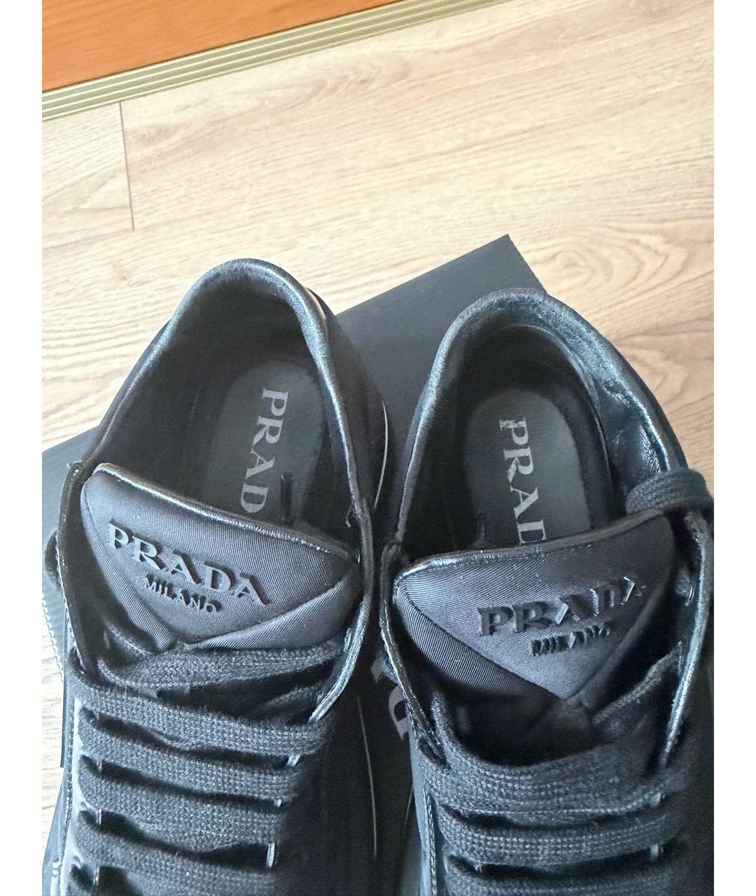 PRADA Черные кожаные кеды, фото 5
