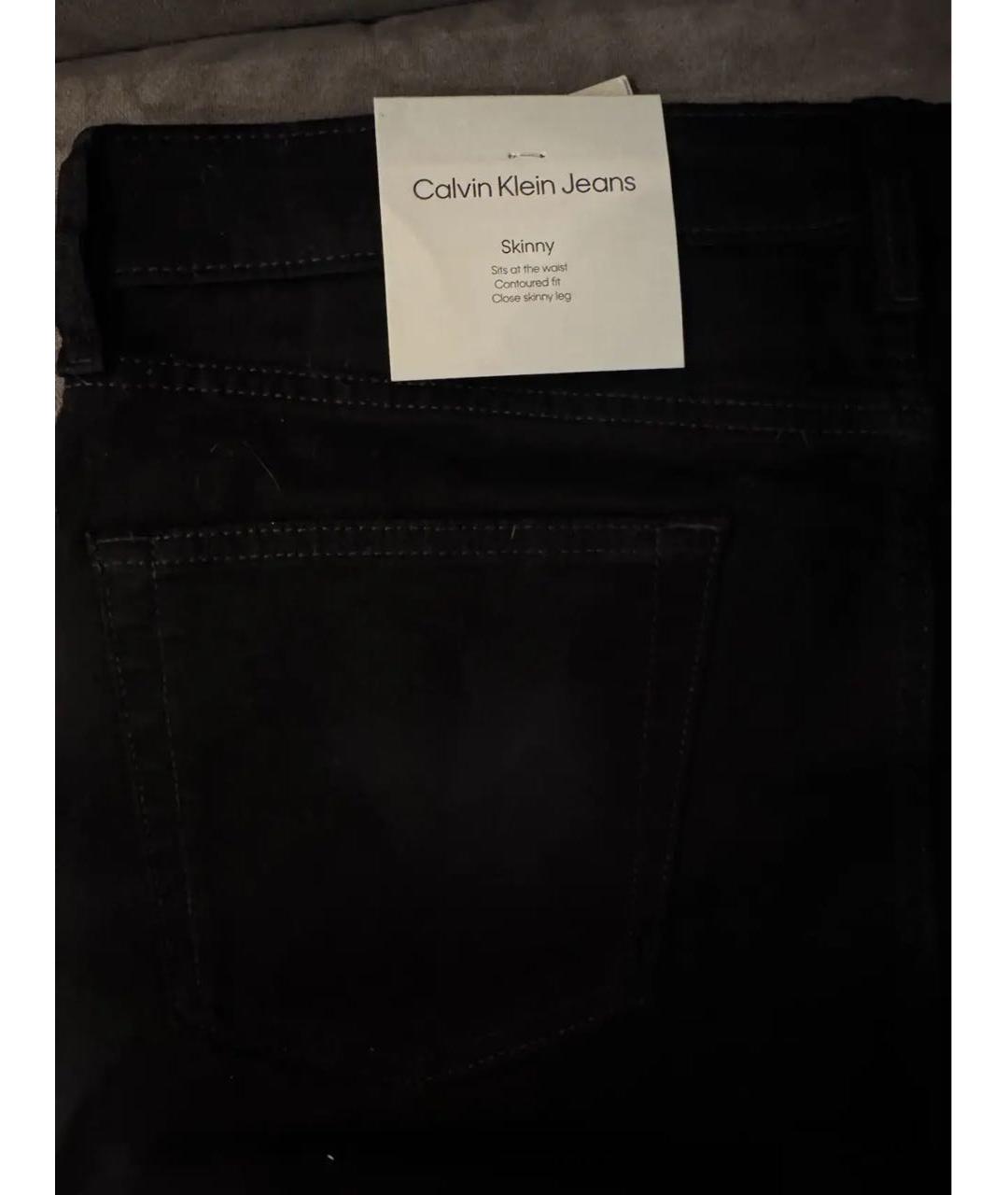 CALVIN KLEIN Черные хлопковые джинсы скинни, фото 4