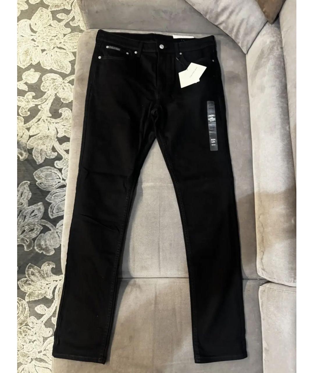 CALVIN KLEIN Черные хлопковые джинсы скинни, фото 5