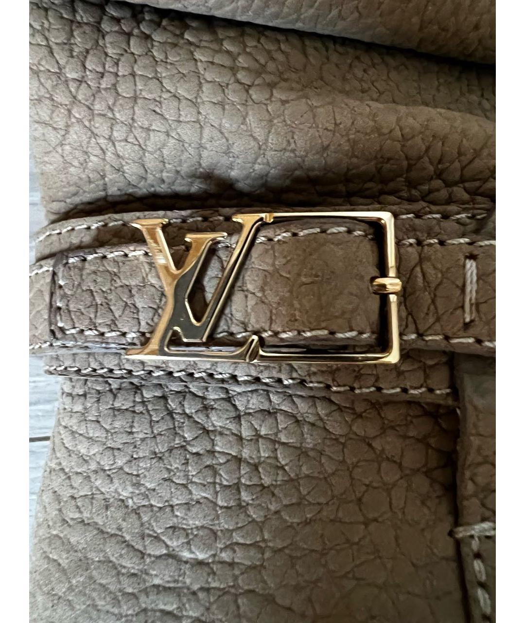 LOUIS VUITTON Бежевые кожаные сапоги, фото 7